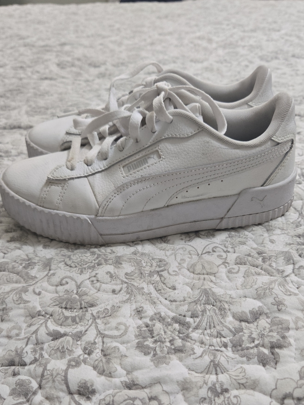 Puma Women’s White Lace-Up Sneakers - Picture 4 of 6